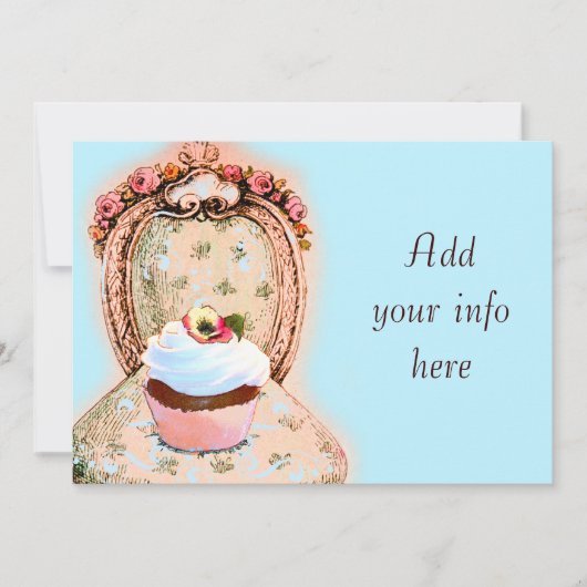 ティーパーティーカップケビクトリアンーキ招待状 招待状 (正面)