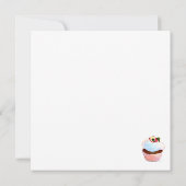 ティーパーティーカップケーキビクトリアンデザイン招待状 招待状 (裏面)