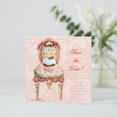 ティーパーティーカップケーキ&チェア セーブザデート (スタンド正面)