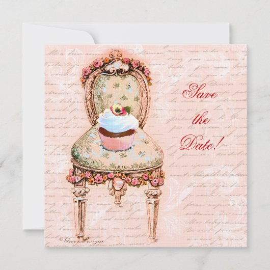 ティーパーティーカップケーキ&チェア セーブザデート (正面)