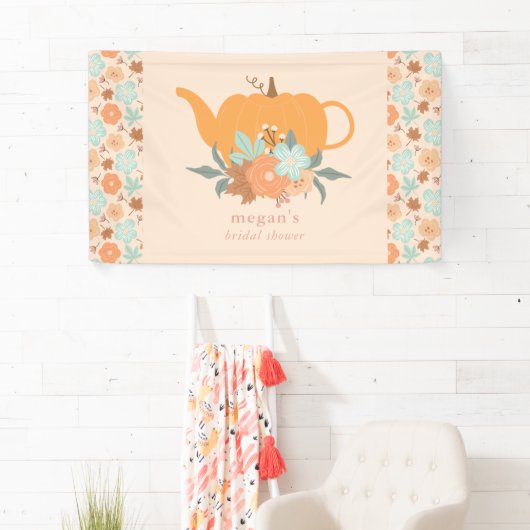 ティーパーティーカボチャブライダルシャワーバナー 横断幕 (インサイチュ)