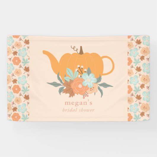 ティーパーティーカボチャブライダルシャワーバナー 横断幕 (横)