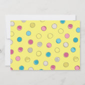 ティーパーティーキッズ第1誕生日水玉模様 招待状 (裏面)