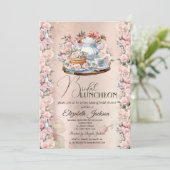 ティーパーティーシックバラヴィンテージブライダルルンチョン 招待状 (スタンド正面)