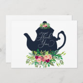 ティーパーティーシャワーのお礼の手紙 サンキューカード (正面/裏面)