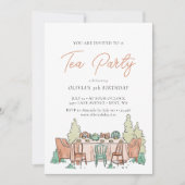 ティーパーティースイーツ子供の誕生日招待状 招待状 (正面)