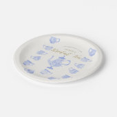 ティーパーティーチノイスリーブルーボホレースブライダルシャワー ペーパープレート (アングル)