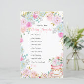 ティーパーティーパステルフローラ祈りの言葉のためのベビー (スタンド正面)