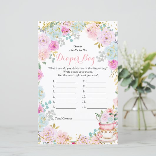 ティーパーティーパステル推測おむつバッグ (スタンド正面)