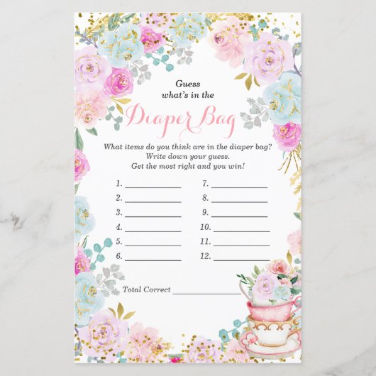 ティーパーティーパステル推測おむつバッグ (正面)