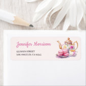 ティーパーティーピンクガールズレッツパーティー誕生日 ラベル (インサイチュ)