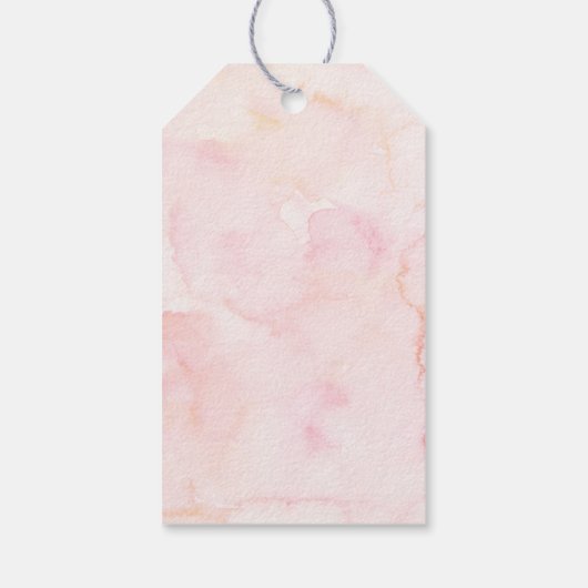 ティーパーティーピンク金ゴールドフローラ誕生日ありがとう ギフトタグ (裏面)