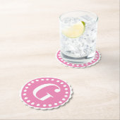 ティーパーティーフリリーガーリーピンクとホワイトコースター ペーパーコースター (インサイチュ)