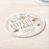 ティーパーティーブライダルウェディングシャワーザパーフェクトブレンド ラウンドペーパーコースター (アングル)