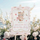 ティーパーティーブライダルシャワーへようこそ アクリルサイン