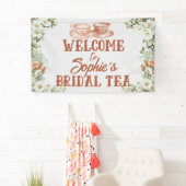 ティーパーティーブライダルシャワーインテラコッタアンドパステル 横断幕 (インサイチュ)