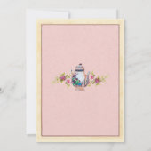 ティーパーティーブライダルシャワーガーデンティーポット招待状 招待状 (裏面)