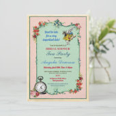 ティーパーティーブライダルシャワーティーポットワンダーランド招待状 招待状 (スタンド正面)