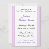 ティーパーティーブライダルシャワーピンクストライプ招待状 招待状 (裏面)