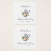 ティーパーティーブライダルシャワーピンクフローラシルバーラベル (正面&裏面)