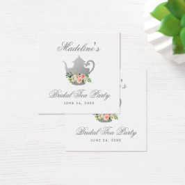 ティーパーティーブライダルシャワーピンクフローラシルバーラベル