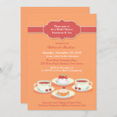 ティーパーティーブライダルシャワーフラット招待状 招待状 (正面/裏面)