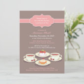ティーパーティーブライダルシャワーフラット招待状 招待状 (スタンド正面)