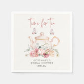 ティーパーティーブライダルシャワー スタンダードカクテルナプキン (正面)