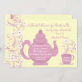 ティーパーティーブライダルシャワー 招待状 (正面/裏面)