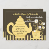 ティーパーティーブライダルシャワー 招待状 (正面/裏面)