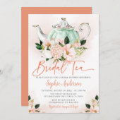 ティーパーティーブライダルシャワー 招待状 (正面/裏面)