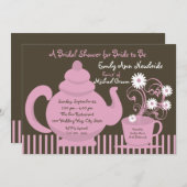 ティーパーティーブライダルシャワー 招待状 (正面/裏面)