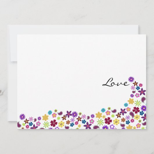 ティーパーティーブーケブライダルシャワー 招待状 (裏面)