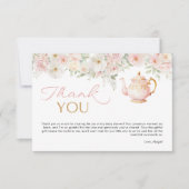 ティーパーティーベイビーシャワーの感謝カード サンキューカード (正面)