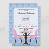 ティーパーティーベイビーシャワー 招待状 (正面/裏面)