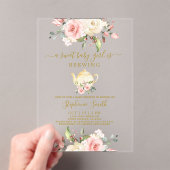 ティーパーティーベビーシャワーアクリル招待状 アクリル招待状 (インサイチュ (ポータブル))