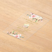 ティーパーティーベビーシャワーアクリル招待状 アクリル招待状 (レイダウン)