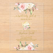 ティーパーティーベビーシャワーアクリル招待状 アクリル招待状 (正面)