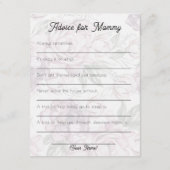 ティーパーティーベビーシャワーアドバイスカード エンクロージャーカード (裏面)