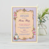 ティーパーティーベビーシャワーガーデンティーポット招待状 招待状 (スタンド正面)