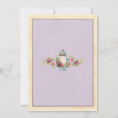 ティーパーティーベビーシャワーガーデンティーポット招待状 招待状 (裏面)