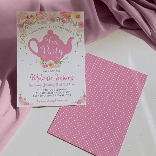 ティーパーティーベビーシャワースプリンクル招待状 招待状