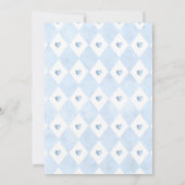 ティーパーティーベビーシャワーボーイブルーバラベビー醸造 招待状 (裏面)