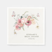 ティーパーティーボホーフラワーブライダルシャワー スタンダードカクテルナプキン (正面)
