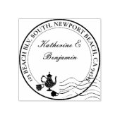 ティーパーティー結婚ブライダルラウンド差出人住所 ラバースタンプ (インプリント)