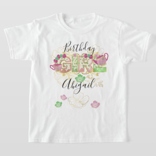 ティーパーティー誕生日ガール フローラ Tシャツ