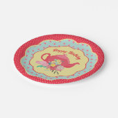 ティーパーティー誕生日デザート ペーパープレート (アングル)