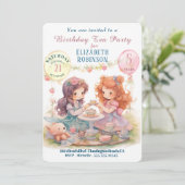 ティーパーティー誕生日パーティー招待状 招待状 (スタンド正面)
