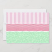 ティーパーティー誕生日招待状/ガール/ピンクティール(緑がかった色) 招待状 (裏面)