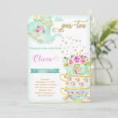 ティーパーティー誕生日招待状 招待状 (スタンド正面)